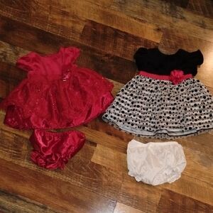 Red and Black Baby Dress Set